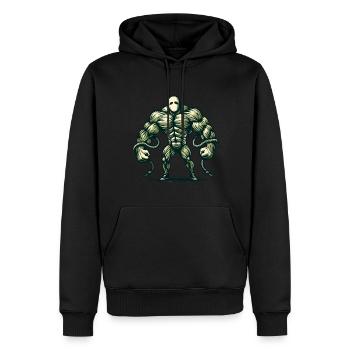 Musclé bodybuilder Halloween costume effrayant - Sweat à capuche Premium bio Homme - noir - Devant - Nico (187cm)