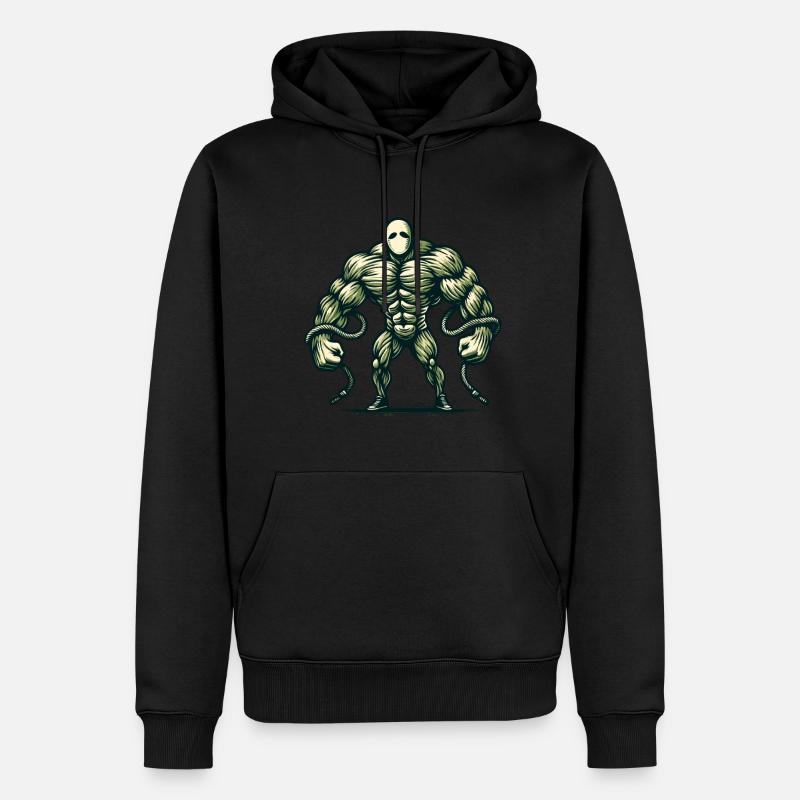 Musclé bodybuilder Halloween costume effrayant - Sweat à capuche Premium bio Homme - noir