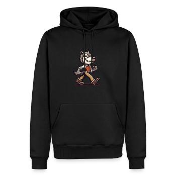 Style Vintage Rétro Pleine Lune Loup-Garou Halloween - Sweat à capuche Premium bio Homme - noir - Devant - Nico (187cm)