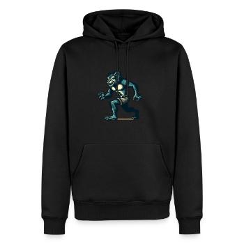 Retro Vintage Style Halloween Werewolves Full Moon - Men’s Premium Organic Hoodie - black - Front - Nico (187cm)
