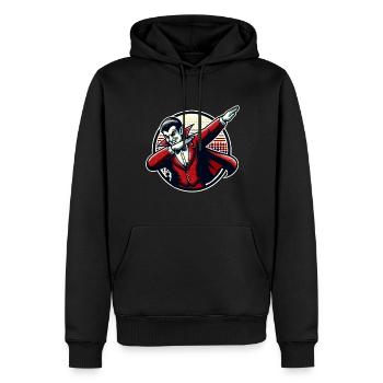 Dabbing Vampire Drôle Dabbing Design Halloween - Sweat à capuche Premium bio Homme - noir - Devant - Nico (187cm)