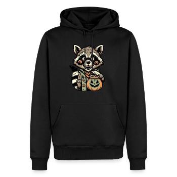 Drôle de raton laveur mort-vivant Halloween Costume Décoration - Sweat à capuche Premium bio Homme - noir - Devant - Nico (187cm)