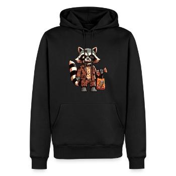 Zombie raton laveur Drôle Amateur de raton laveur - Sweat à capuche Premium bio Homme - noir - Devant - Nico (187cm)