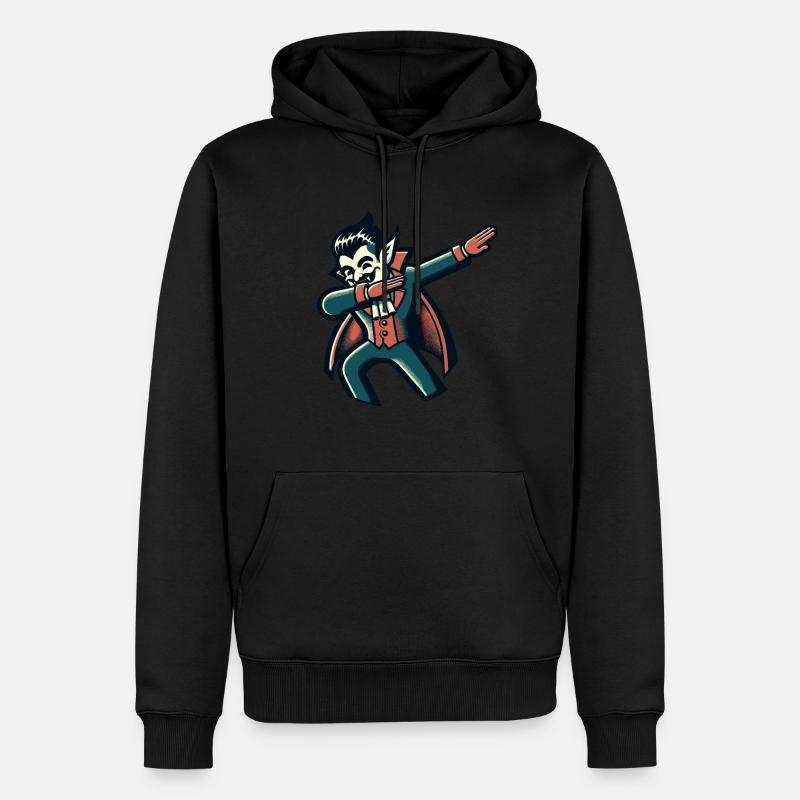 Dabbender Vampir Lustiges Dabbing Design - Männer Premium Bio Hoodie - Schwarz