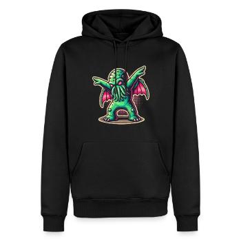 Drôle de danse Cthulhu - Sweat à capuche Premium bio Homme - noir - Devant - Nico (187cm)