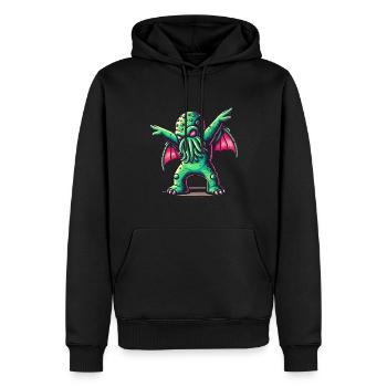 Drôle Dansant Cthulhu Tentacule Créature - Sweat à capuche Premium bio Homme - noir - Devant - Nico (187cm)