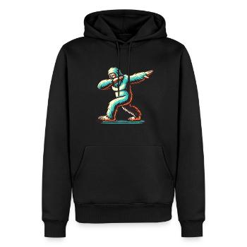 Dabbing Bigfoot Funny Dabbing Design - Men’s Premium Organic Hoodie - black - Front - Nico (187cm)
