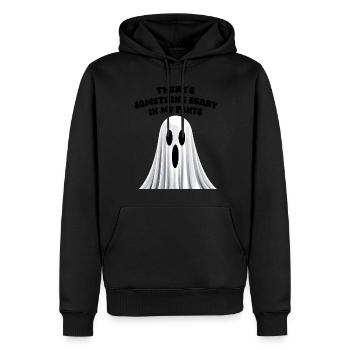 Lustiger Spruch Etwas Gruseliges in der Hose - Männer Premium Bio Hoodie - Schwarz - Vorne - Nico (187cm)