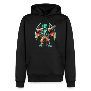Dabbing drôle Cthulhu Dabbing Design - Sweat à capuche Premium bio Homme - noir - Devant - Nico (187cm)