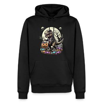 Drôle TRex Zombie Love Candy - Sweat à capuche Premium bio Homme - noir - Devant - Nico (187cm)