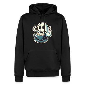Kaffeeliebhaber Barista Geist Lustiger Kaffee - Männer Premium Bio Hoodie - Schwarz - Vorne - Nico (187cm)