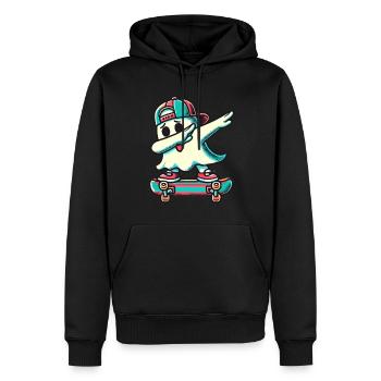 Planche à roulettes Dab Ghost Drôle Halloween - Sweat à capuche Premium bio Homme - noir - Devant - Nico (187cm)