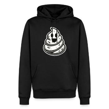 Drôle caca tas d’excréments fantôme humoristique - Sweat à capuche Premium bio Homme - noir - Devant - Nico (187cm)