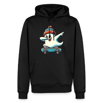 Skateboaring Dabbing Ghost Skateboard Dab - Sweat à capuche Premium bio Homme - noir - Devant - Nico (187cm)