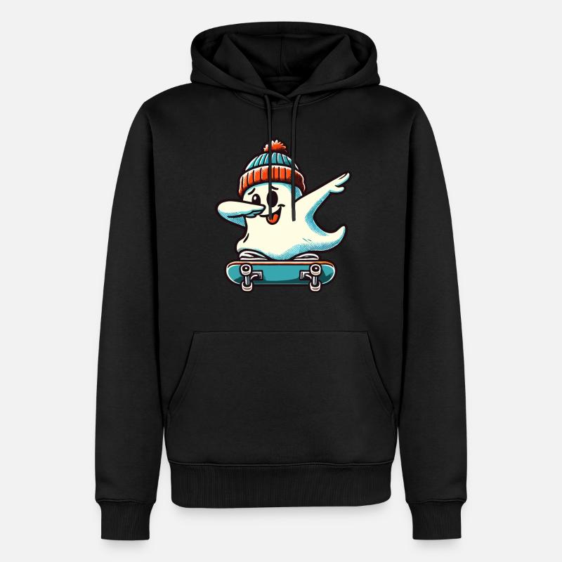 Skateboaring Dabbing Ghost Skateboard Dab - Sweat à capuche Premium bio Homme - noir