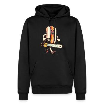 Psycho Hotdog Délicieux Design d’Halloween - Sweat à capuche Premium bio Homme - noir - Devant - Nico (187cm)