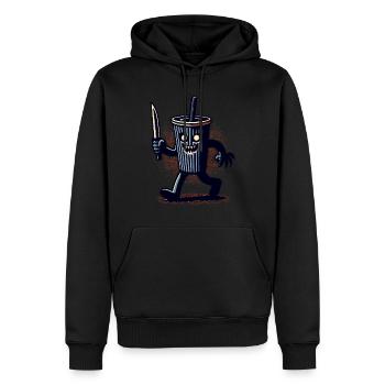 Unheimlicher Psycho Trinkbecher Getränke - Männer Premium Bio Hoodie - Schwarz - Vorne - Nico (187cm)
