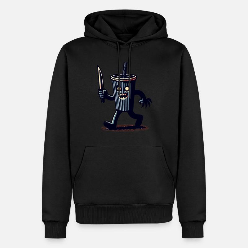 Scary Psycho Drinking Cup Boissons - Sweat à capuche Premium bio Homme - noir