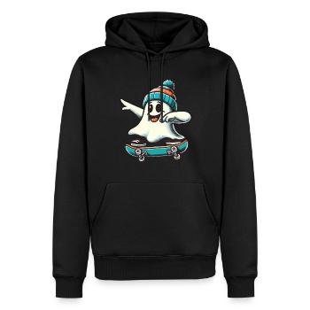 Skateboaring Dabbing Ghost Skateboard Dab - Sweat à capuche Premium bio Homme - noir - Devant - Nico (187cm)