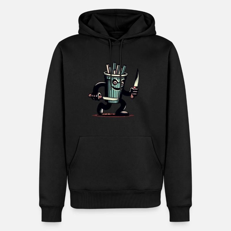 Unheimlicher Psycho Trinkbecher Getränke - Männer Premium Bio Hoodie - Schwarz