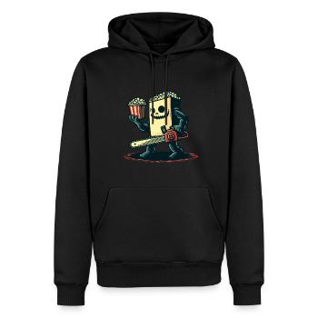 Unheimliches Psycho Popcorn Für Gruselfilme - Männer Premium Bio Hoodie - Schwarz - Vorne - Nico (187cm)