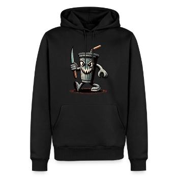 Scary Psycho Drinking Cup Drinks - Men’s Premium Organic Hoodie - black - Front - Nico (187cm)