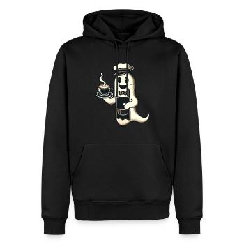 Kaffeeliebhaber Barista Geist Lustiger Kaffee - Männer Premium Bio Hoodie - Schwarz - Vorne - Nico (187cm)