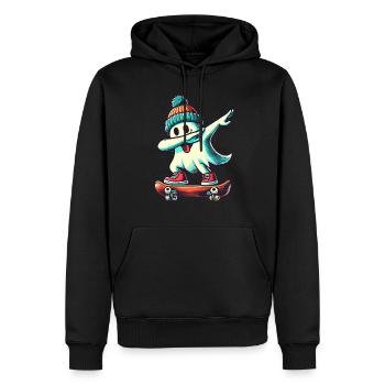 Planche à roulettes Dab Ghost Drôle Halloween Streetwear - Sweat à capuche Premium bio Homme - noir - Devant - Nico (187cm)