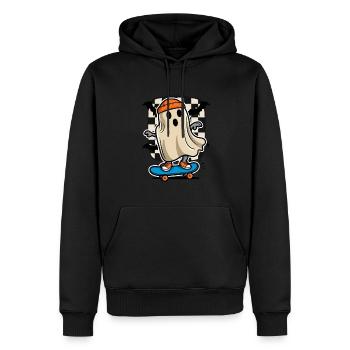Skateboarding Skateboarder Ghost Halloween - Men’s Premium Organic Hoodie - black - Front - Nico (187cm)