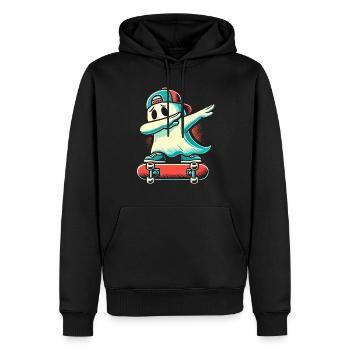 Skateboaring Dabbing Fantôme Drôle Halloween - Sweat à capuche Premium bio Homme - noir - Devant - Nico (187cm)