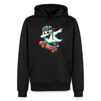 Skateboaring Dabbing Ghost Skateboard Dab - Sweat à capuche Premium bio Homme - noir - Devant - Nico (187cm)