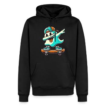 Skateboaring Dabbing Ghost Skateboard Dab - Sweat à capuche Premium bio Homme - noir - Devant - Nico (187cm)