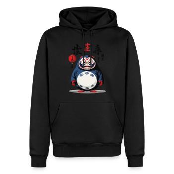 Japonais Daruma Esthétique Yokai Vintage Design - Sweat à capuche Premium bio Homme - noir - Devant - Nico (187cm)