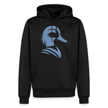 Minimalist Duck Silhouette Portrait - Men’s Premium Organic Hoodie - black - Front - Nico (187cm)
