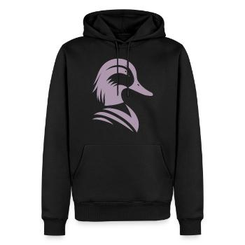 Minimalist Duck Silhouette Portrait - Men’s Premium Organic Hoodie - black - Front - Nico (187cm)