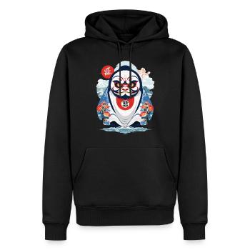 Japanese Daruma Aesthetic Yokai Vintage - Men’s Premium Organic Hoodie - black - Front - Nico (187cm)