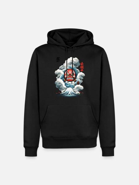 Japanese Daruma Aesthetic Yokai Design - Men’s Premium Organic Hoodie - black