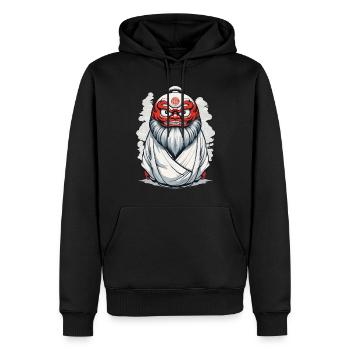 Japanese Daruma Aesthetic Yokai Vintage - Men’s Premium Organic Hoodie - black - Front - Nico (187cm)