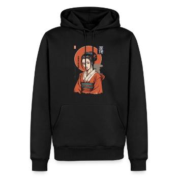 Kunoichi Ninja Geisha Samurai Kunst Anime Stil - Männer Premium Bio Hoodie - Schwarz - Vorne - Nico (187cm)