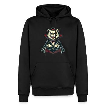Chat vampire Chat d’Halloween mignon - Sweat à capuche Premium bio Homme - noir - Devant - Nico (187cm)