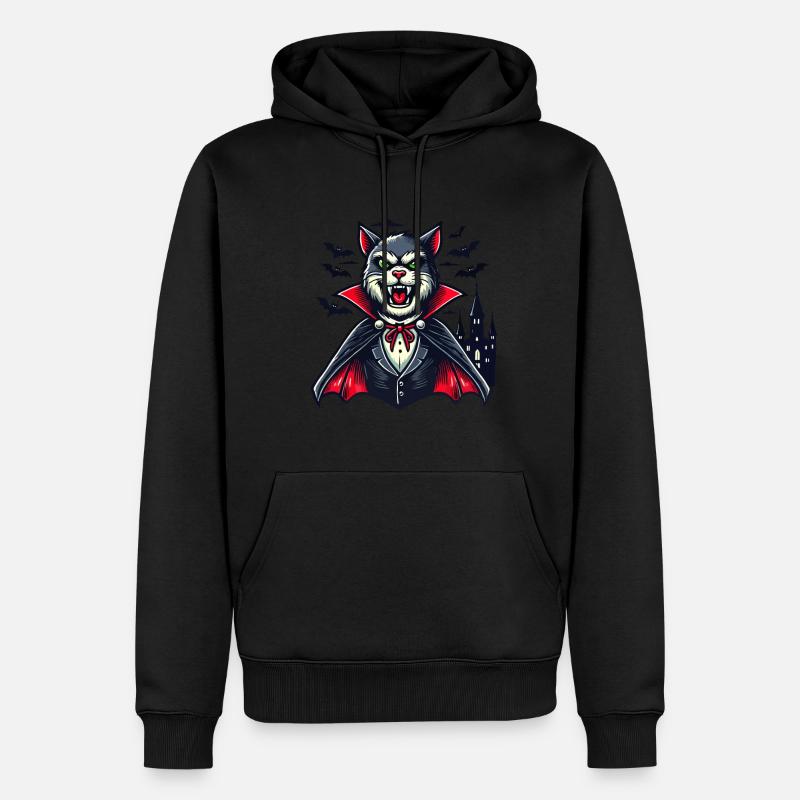 Chat vampire Chat d’Halloween mignon - Sweat à capuche Premium bio Homme - noir