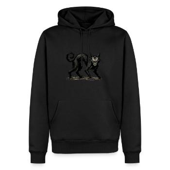 Chat Sorcière Noir Effrayant Extraordinaire - Sweat à capuche Premium bio Homme - noir - Devant - Nico (187cm)