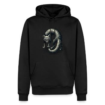 Terrible Chat Sorcière Chat d’horreur effrayant - Sweat à capuche Premium bio Homme - noir - Devant - Nico (187cm)
