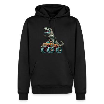 Dinosaurier Auf Monstertruck Motorsport Liebhaber - Männer Premium Bio Hoodie - Schwarz - Vorne - Nico (187cm)
