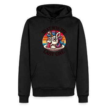 Witziger Einhorn Spruch Dunkler Humor Lustiger - Männer Premium Bio Hoodie - Schwarz - Vorne - Nico (187cm)