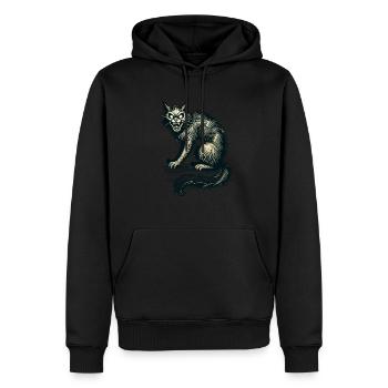 Chat Sorcière Magique Chat Horreur Horrible - Sweat à capuche Premium bio Homme - noir - Devant - Nico (187cm)