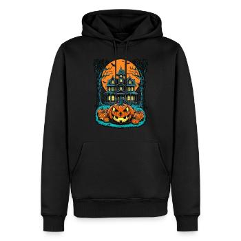 Maison hantée effrayante Villa hantée effrayante - Sweat à capuche Premium bio Homme - noir - Devant - Nico (187cm)