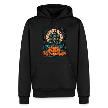 Maison hantée effrayante Villa hantée effrayante - Sweat à capuche Premium bio Homme - noir - Devant - Nico (187cm)