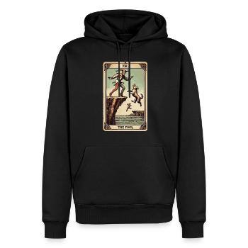 Tarotkarten Design Der Narr Halloween Vintage - Männer Premium Bio Hoodie - Schwarz - Vorne - Nico (187cm)