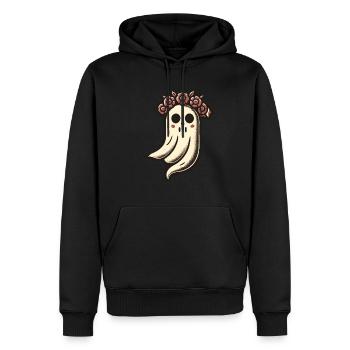 Amateur de fleurs fantôme drôle fleurs fantôme - Sweat à capuche Premium bio Homme - noir - Devant - Nico (187cm)